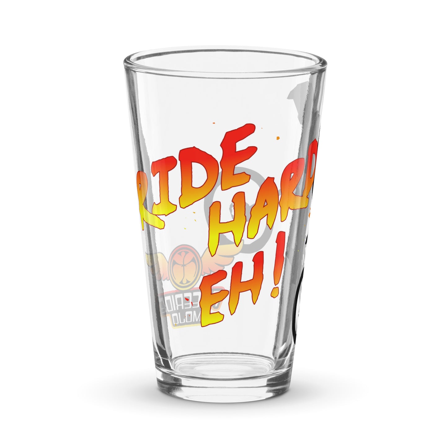 FRM Ride Hard Shaker pint glass